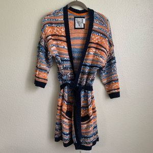 H&M Orange/Blue Cardigan